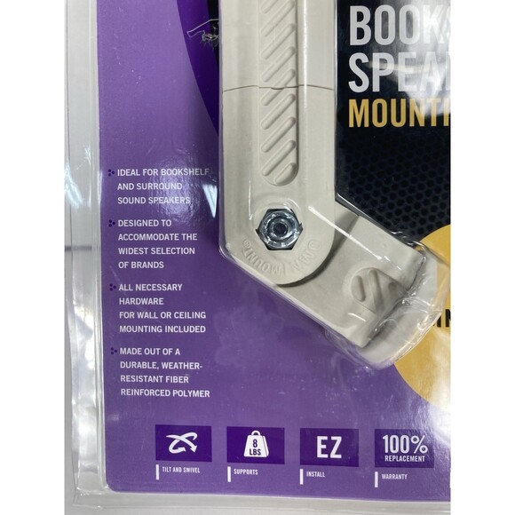 Bookshelf Speaker Mounting Kit - OmniMount AB2-W Audio Basics - Cream - Picture 3 of 9